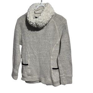 Superdry Cozy Cream Sweater with Sherpa Collar Size Medium.